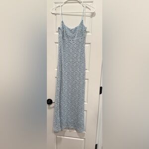 Atlantic Waters Mesh Midi Blue Dress Hello Molly